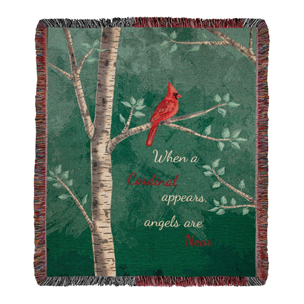 When A Cardinal Appears Tapestry Throw ATAWACA