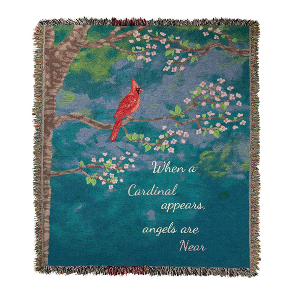 When A Cardinal Appears Light Tapestry Throw ATAWCL