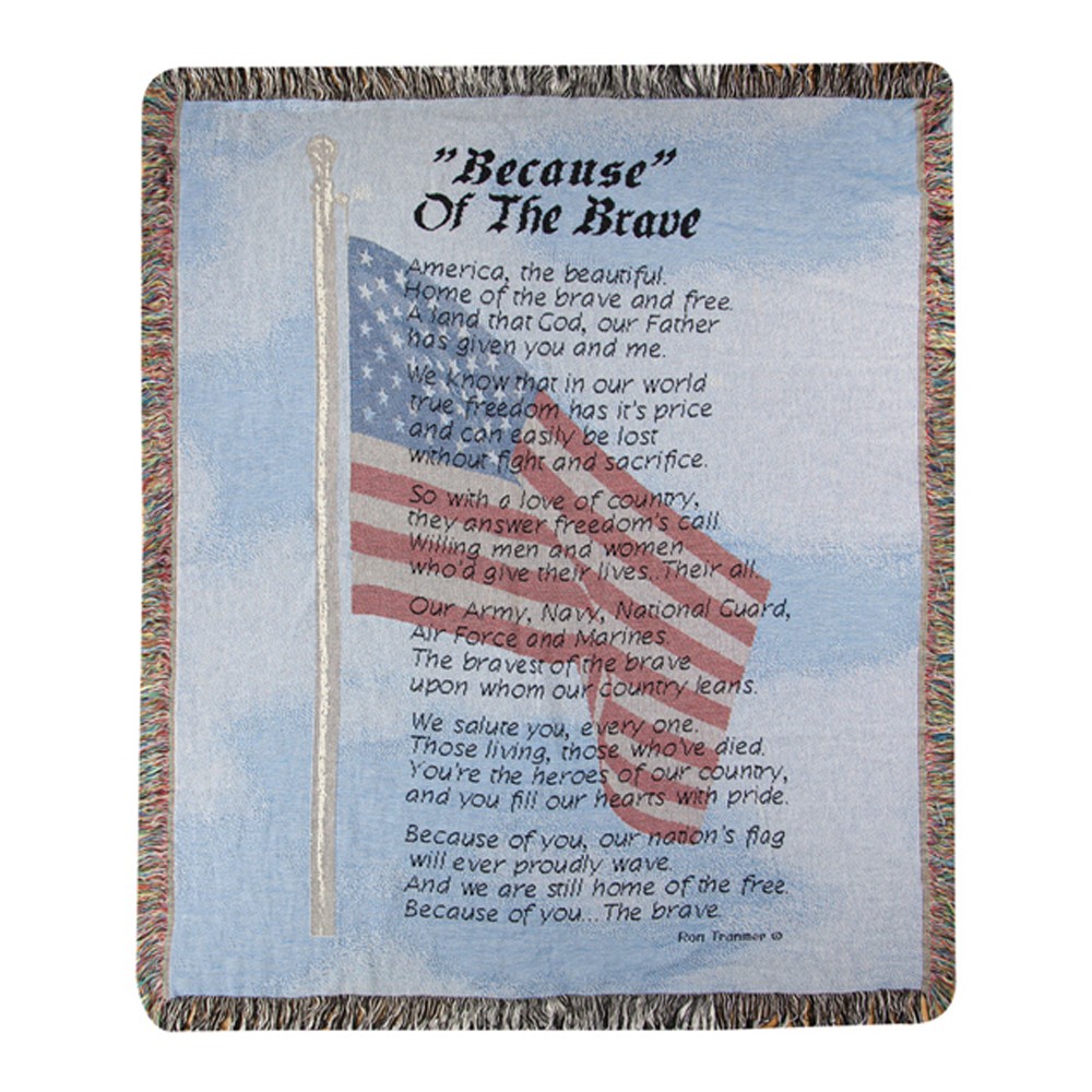 Because of the Brave Tapestry Throw ATBBRV