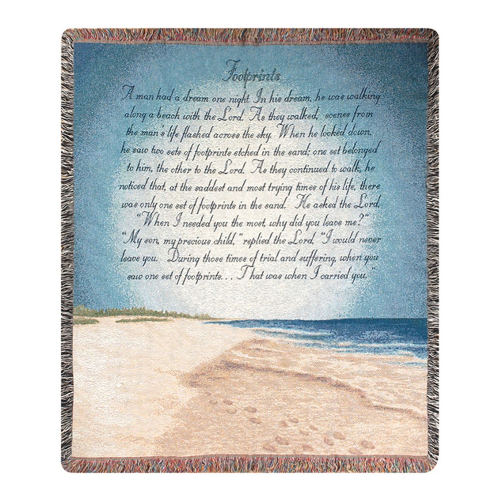 Footprints In The Sand Tapestry Throw ATFITS