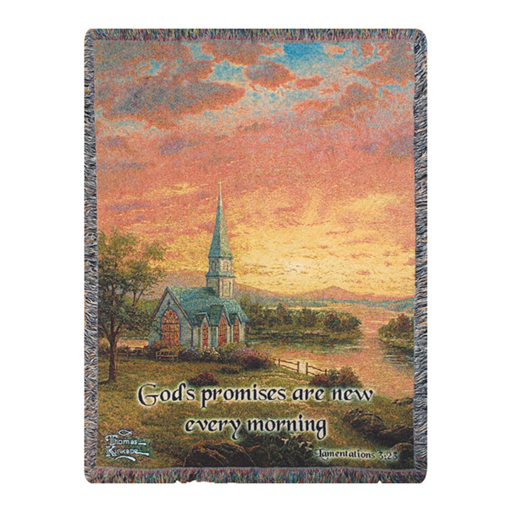 Sunrise Chapel w/ Verse Tapestry Throw ATSCV