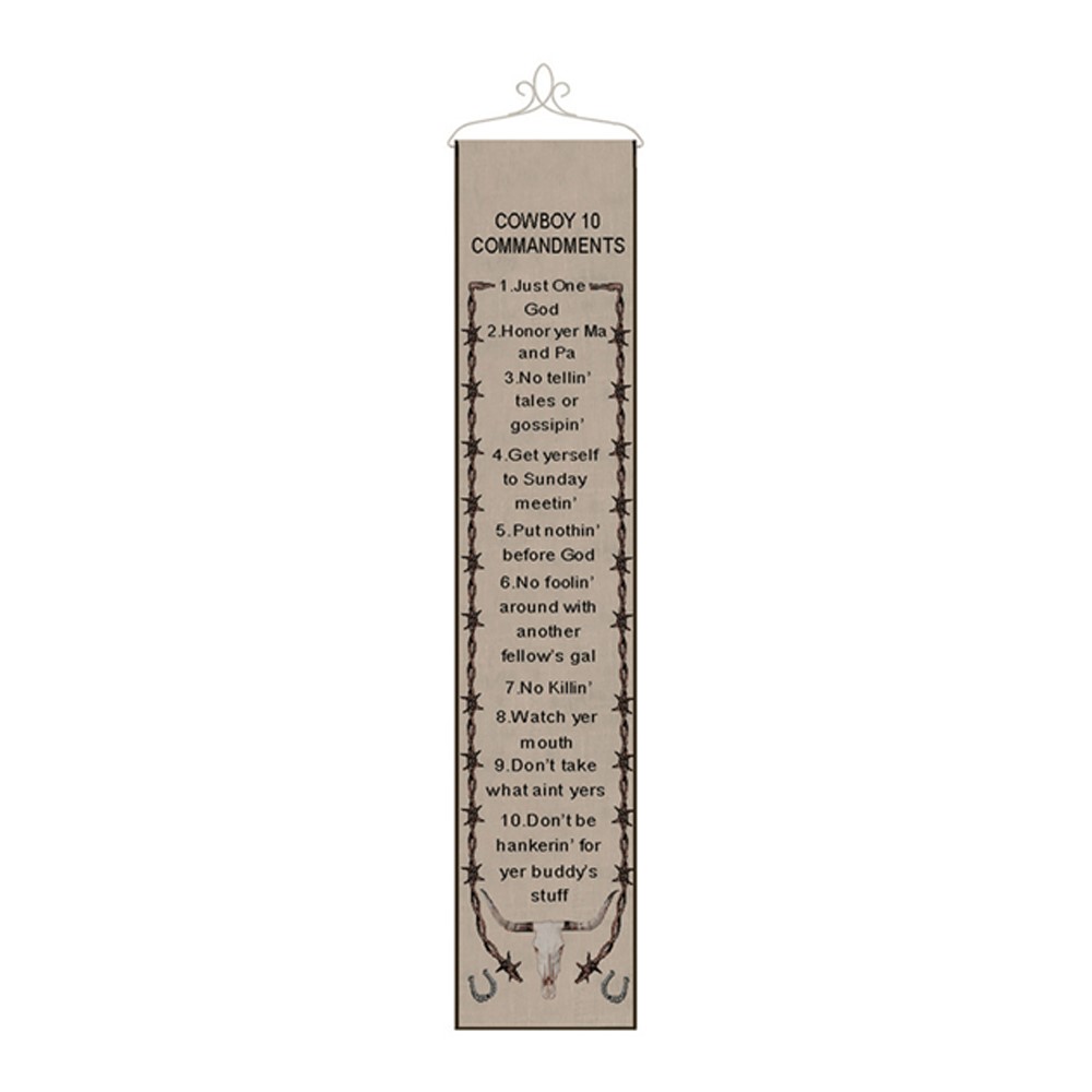 Cowboy 10 Commandments Bell Pull CUSTOM-TBPC10