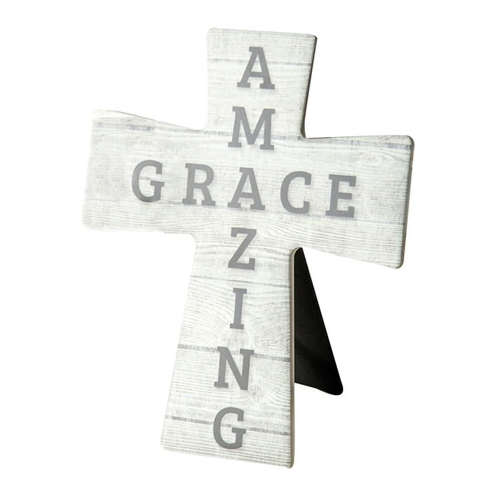 Amazing Grace Ceramic Cross w/ Easel ICINAG