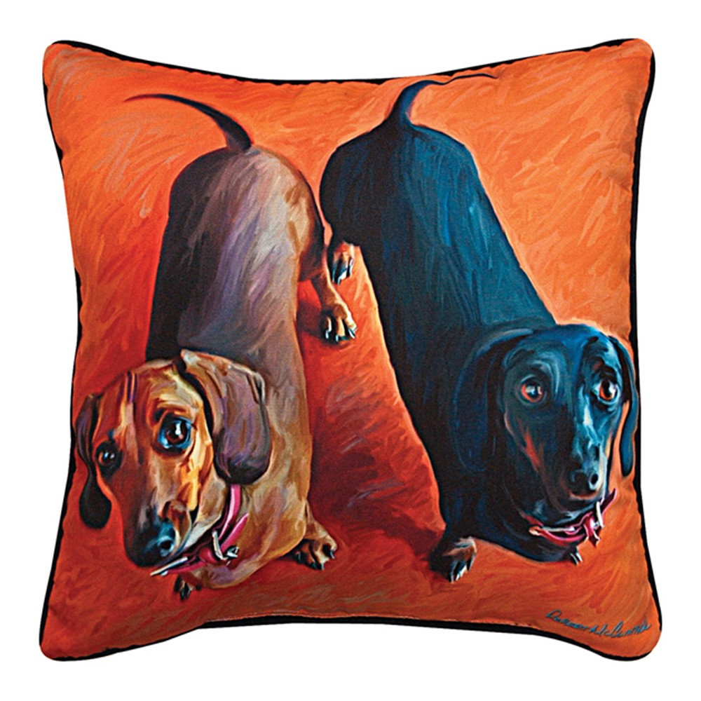 Double Dachsies Dachshund Pillow SLDDDH