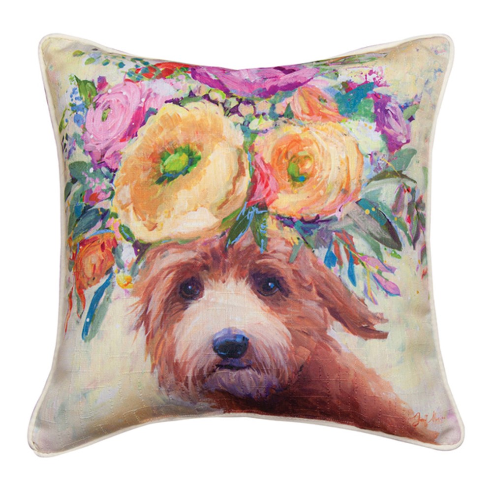 Dogs In Bloom Doodle Pillow SLDIBO