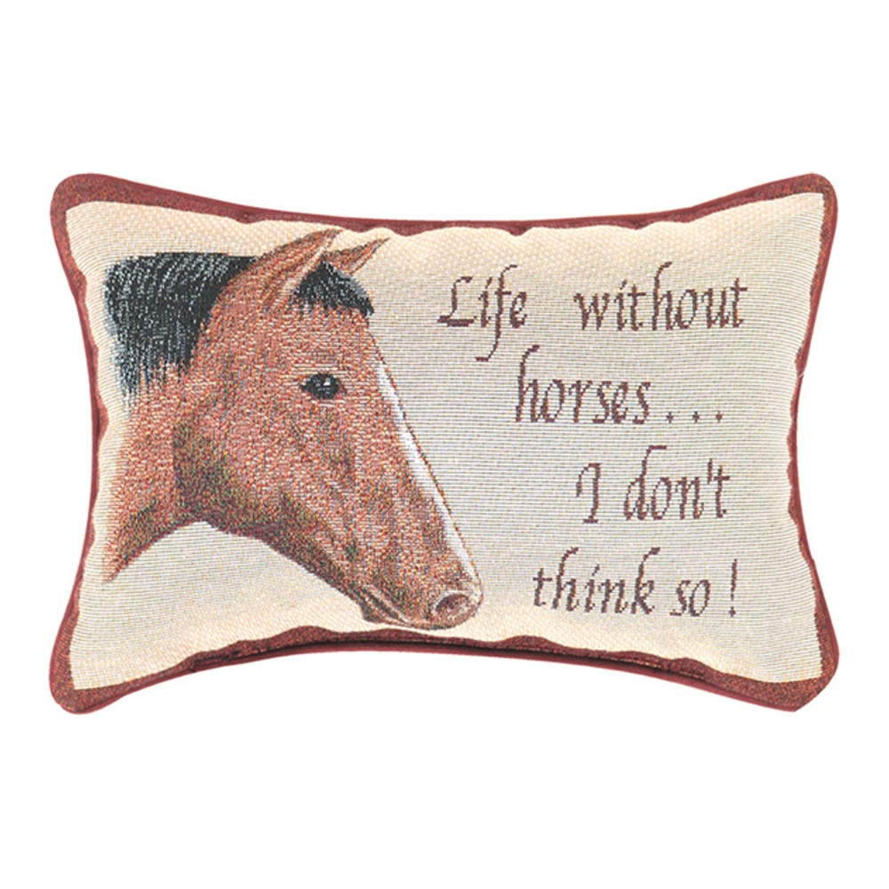 Life Without Horses... Word Pillow TWLWOH