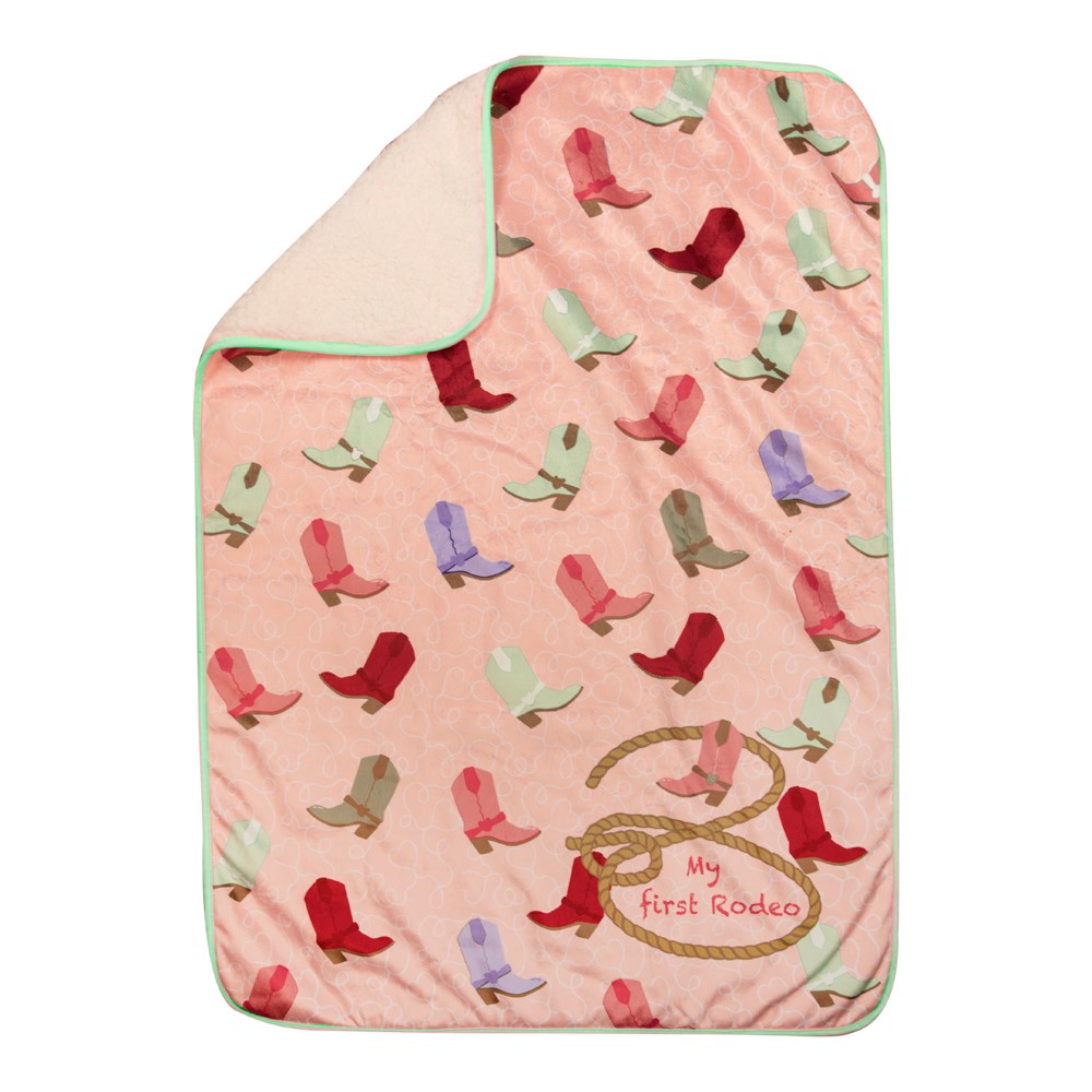 My First Rodeo Pink Boots Fleece Throw AIIZMFP