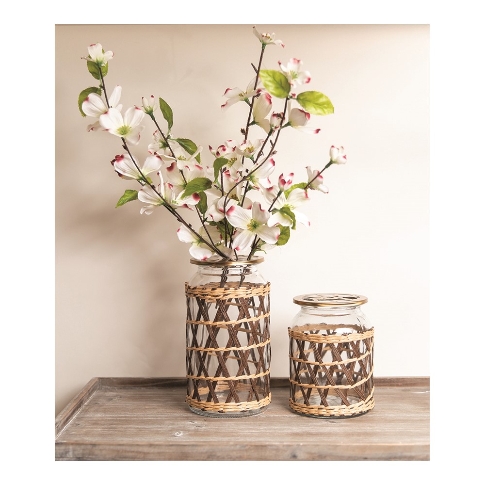 Glass Jar W/Frog Lid - Woven Large IGGLGWL