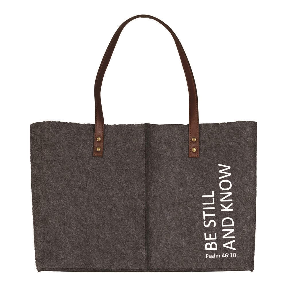 Be Still And Know Felt Inspirational Tote IOTOBS