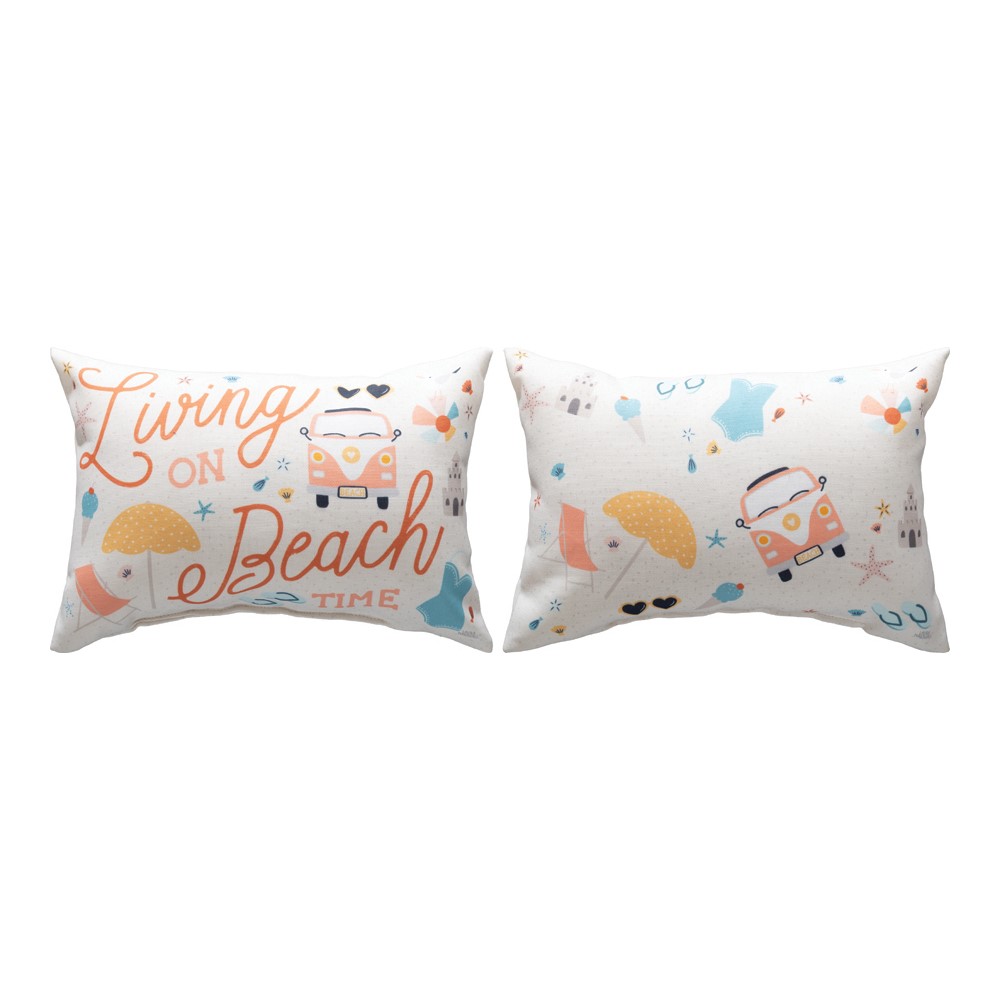 Beach Vibes Living On Beach Time Climaweave Word Pillow SWLOBT