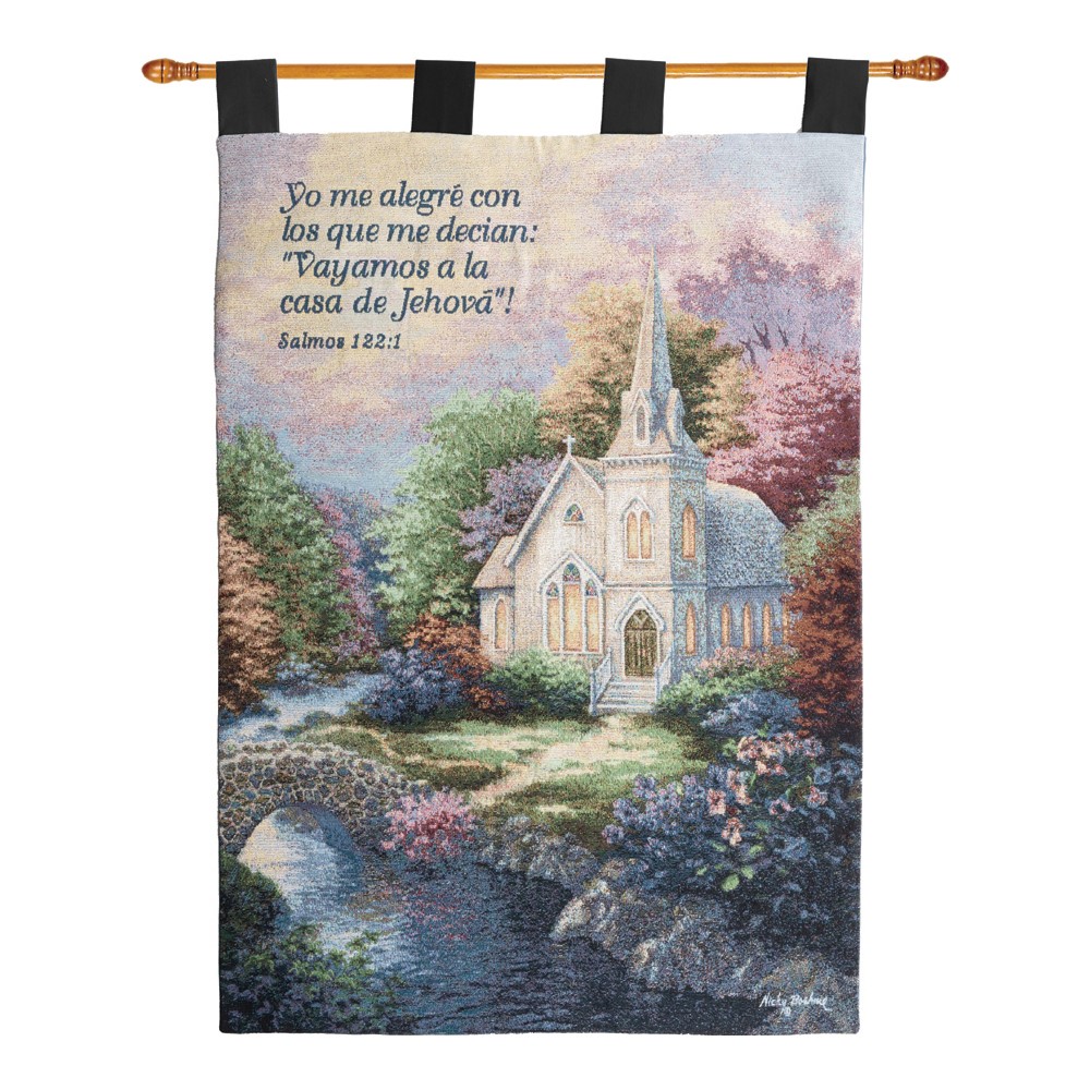 Church In Country Tapestry Wall Hanging - Spanish HWTCCH