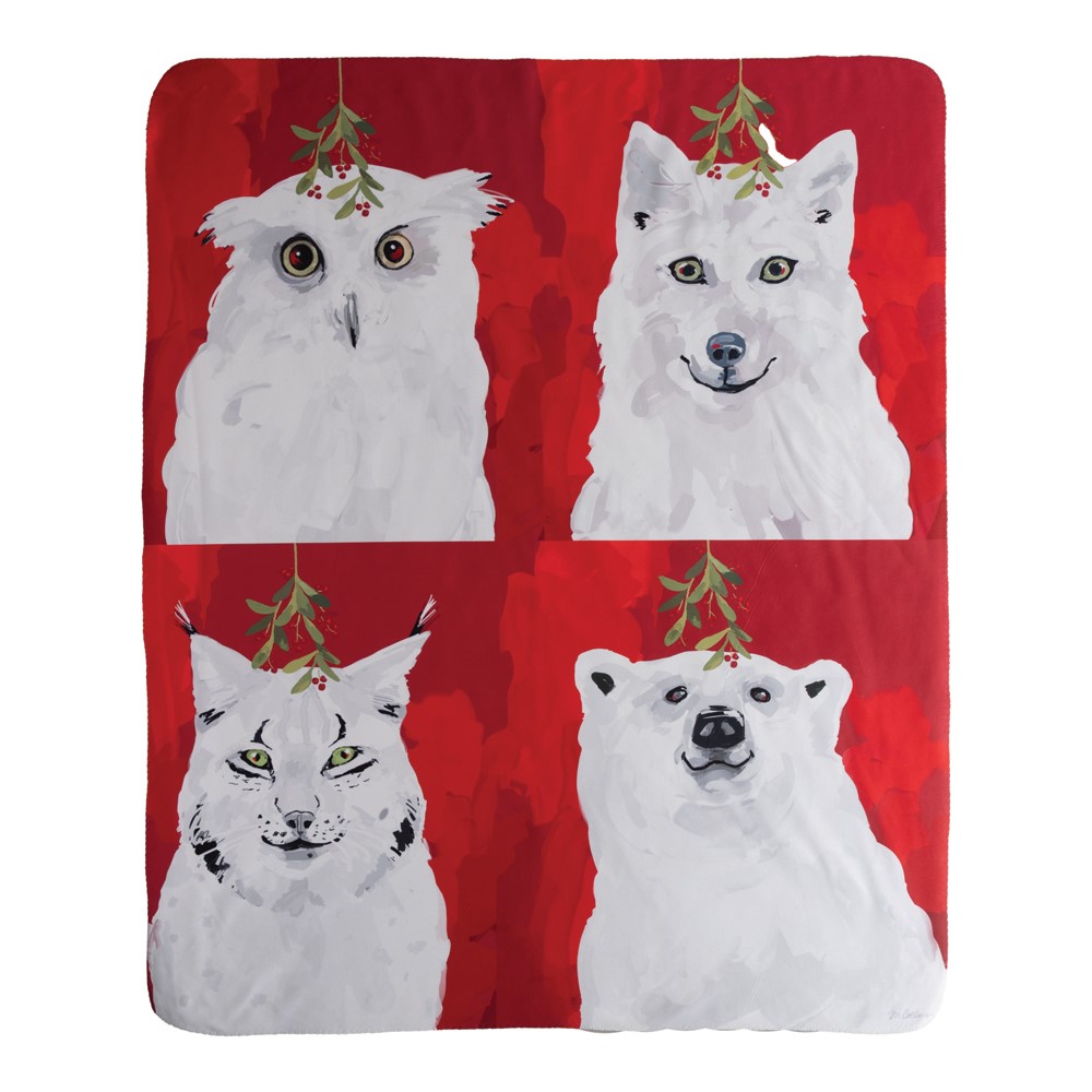 White Christmas Animals - Sherpa Fleece SAWCA