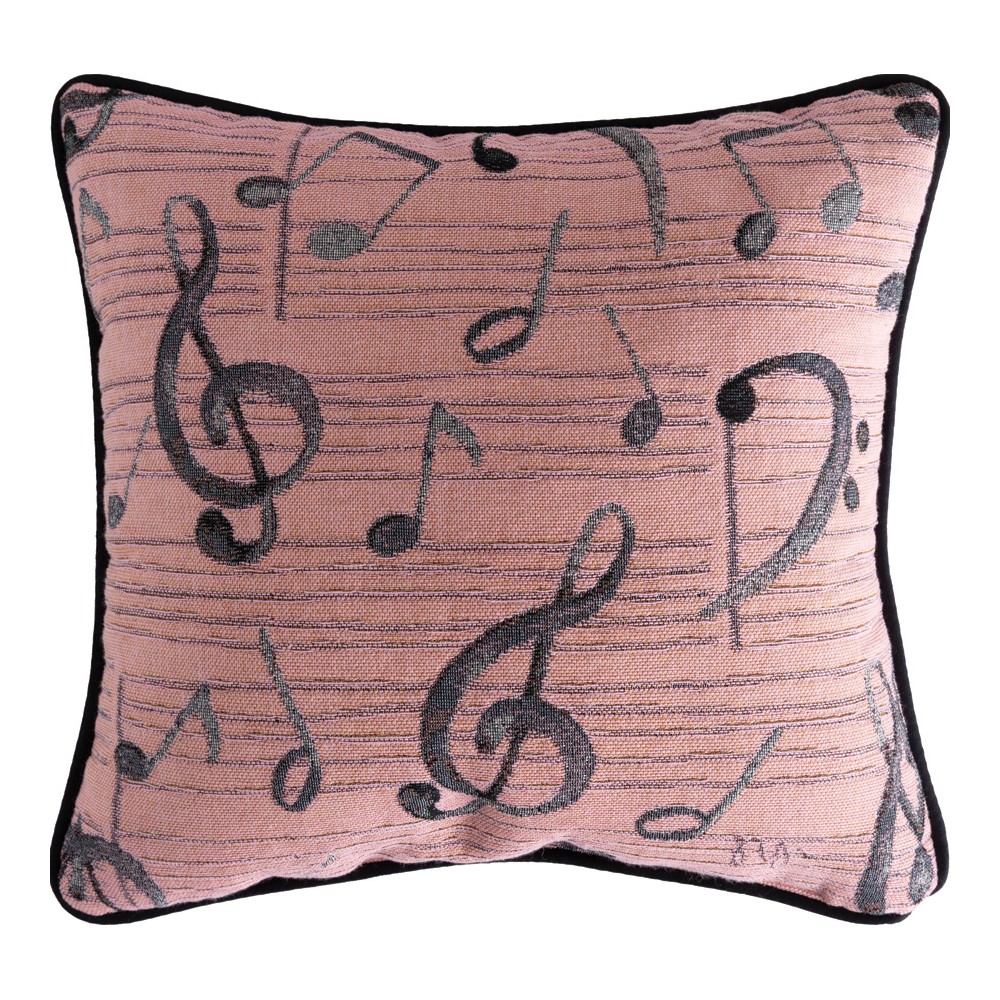 Music Note With Flowers - Woven Pillow TLMNFA