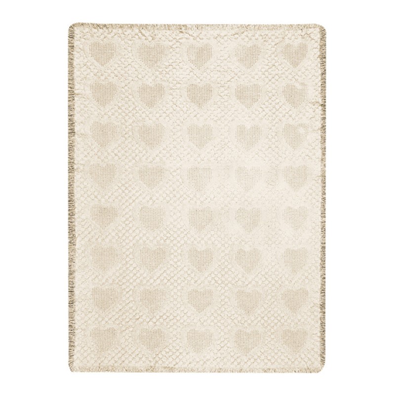 Basket Weave Hearts 2-Layer Throw AHNB8