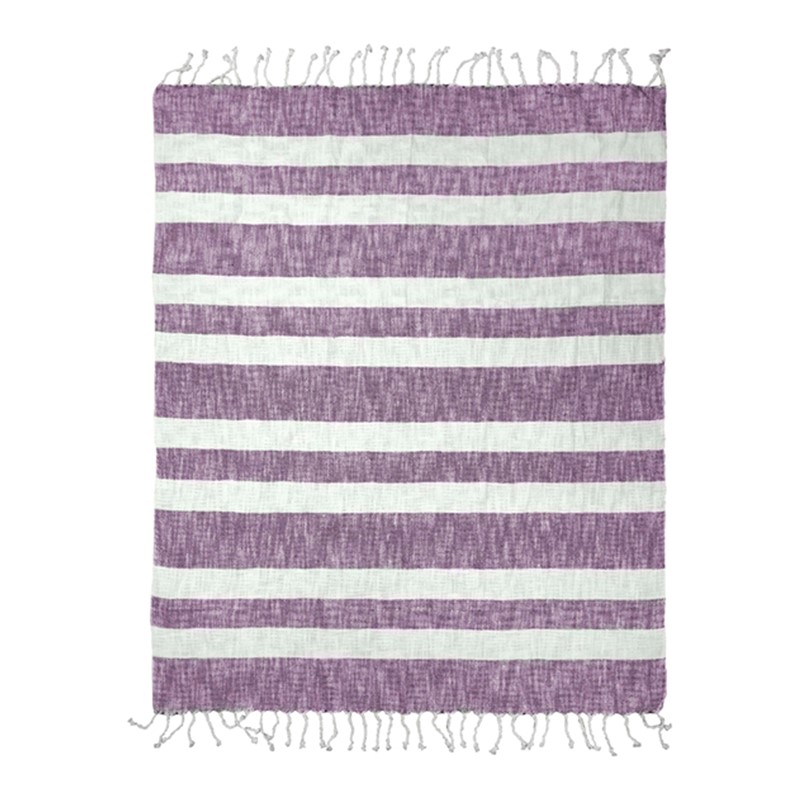 Cotton Stripe Lavender Throw AIELLA