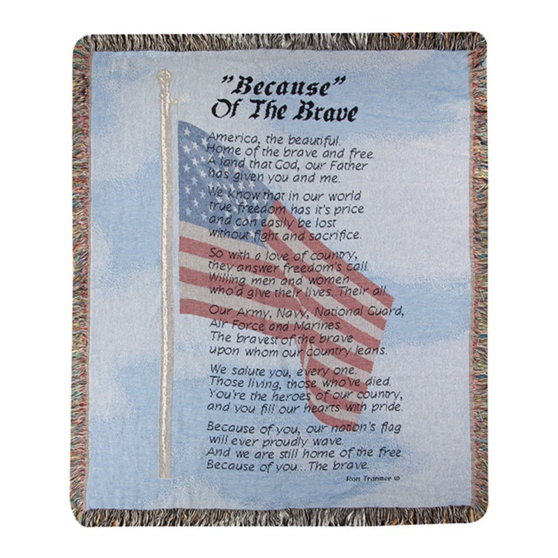 Because of the Brave Tapestry Throw ATBBRV