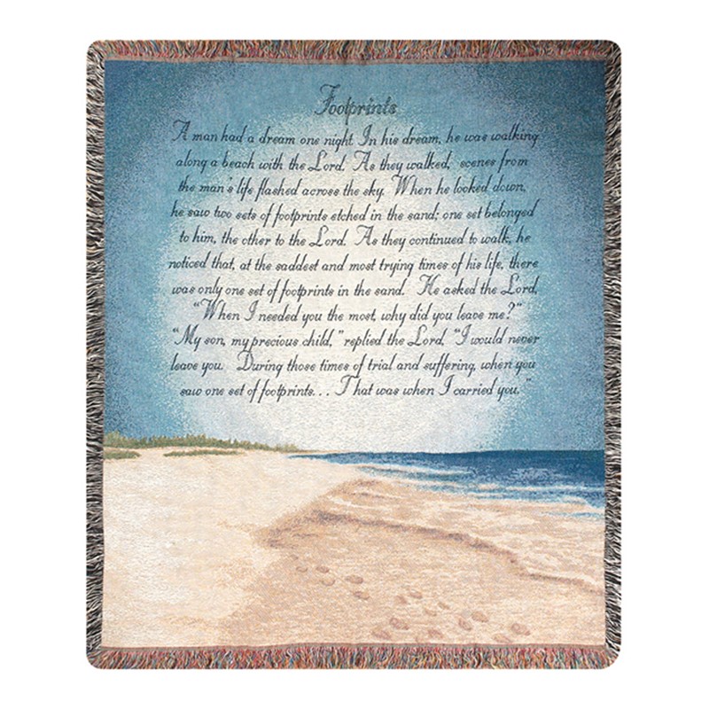 Footprints In The Sand Tapestry Throw ATFITS