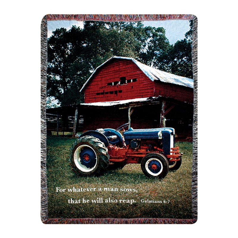 Mill Spring Farm w/ Verse Tapestry Throw ATMSFV