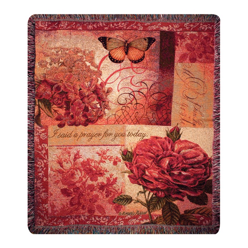 Spring Blooms w/ Verse Tapestry Throw ATSBLV