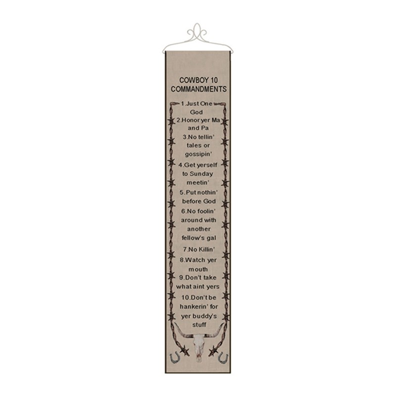 Cowboy 10 Commandments Bell Pull CUSTOM-TBPC10