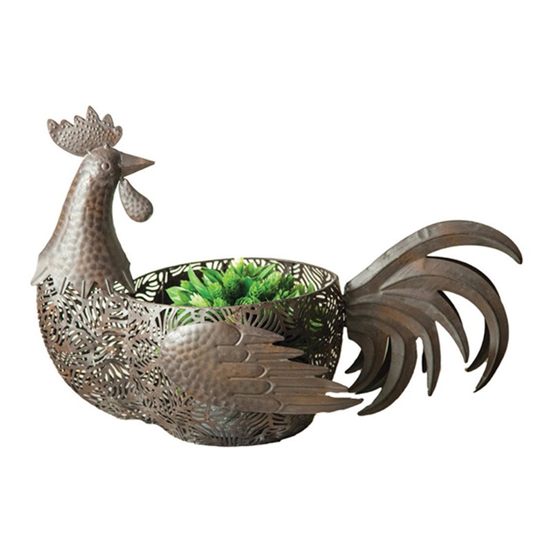 Metal Rooster Basket IMFSRR