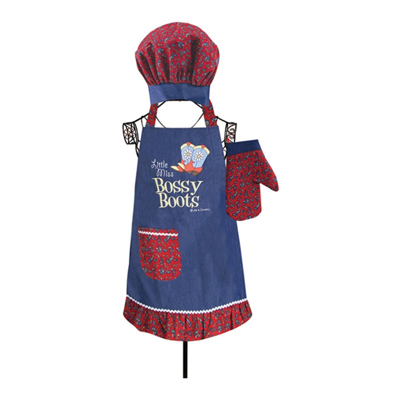 Bossy Boots Child Apron 3-Piece Set IOIZBB