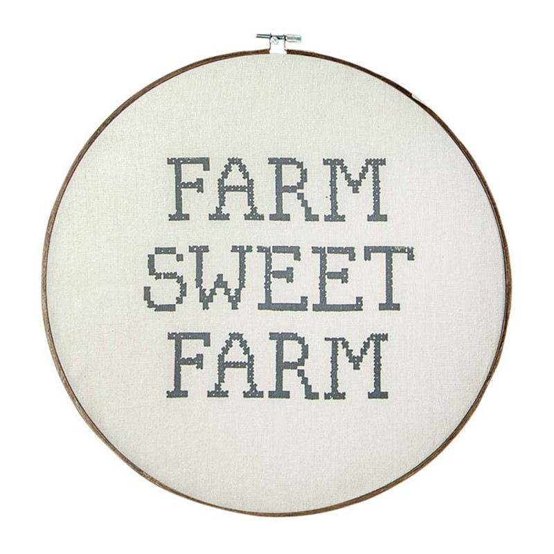 Farm Sweet Farm Embroidery Hoop Sign IOWSSF