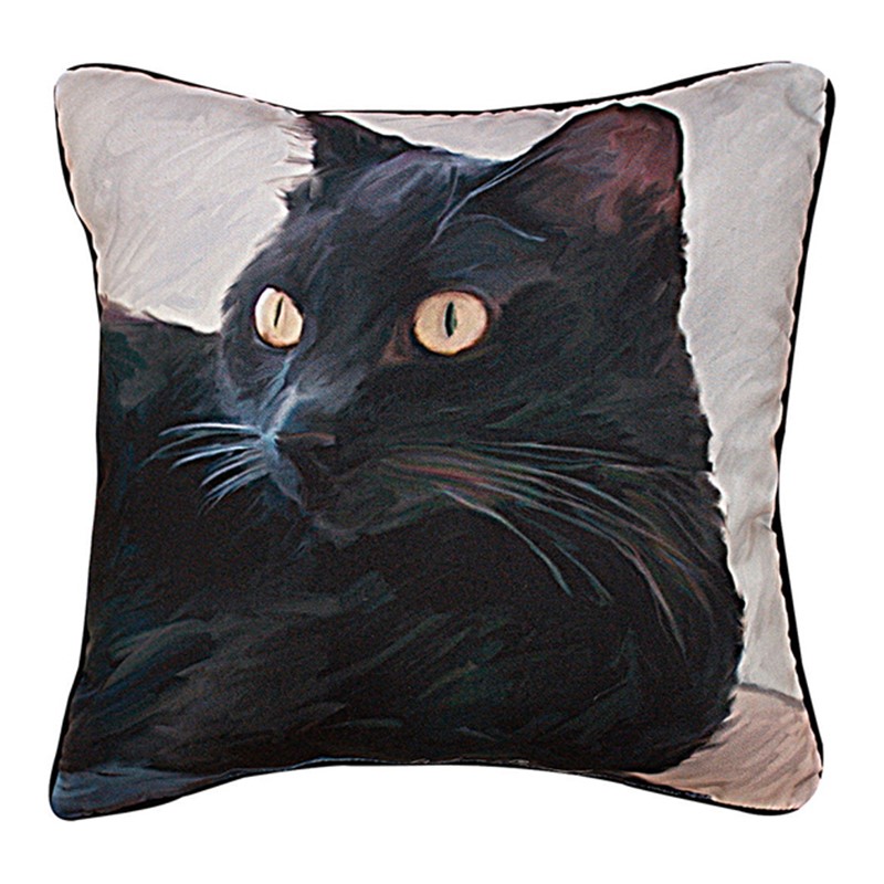 Black Cat Portrait Pillow SLBCP