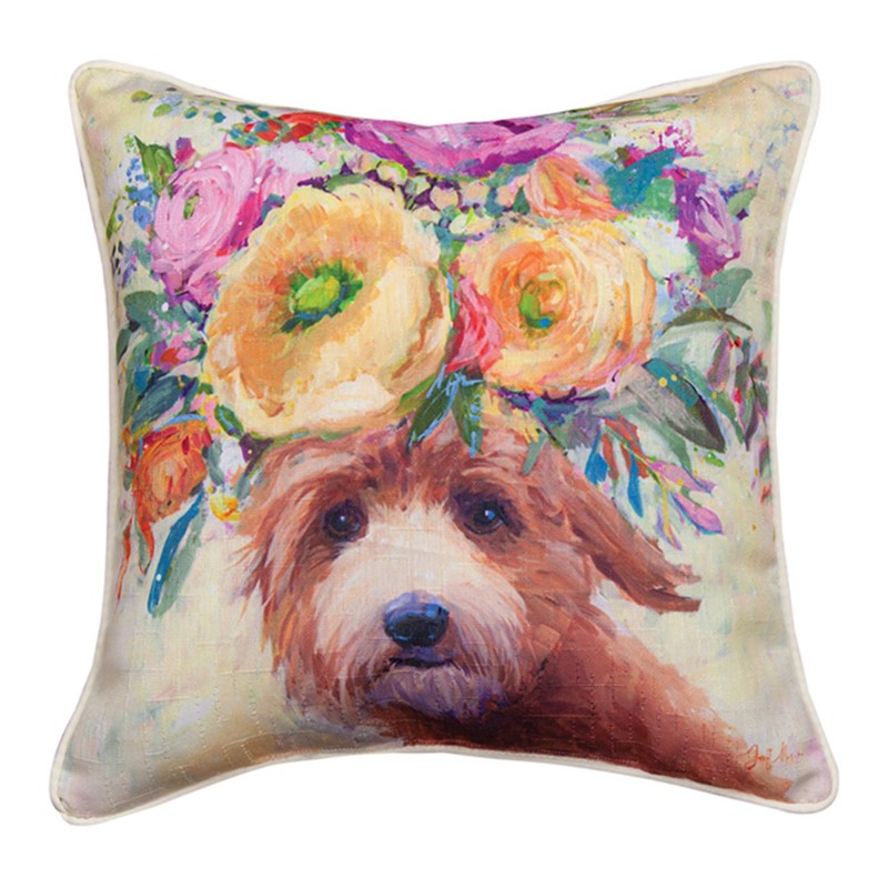Dogs In Bloom Doodle Pillow SLDIBO