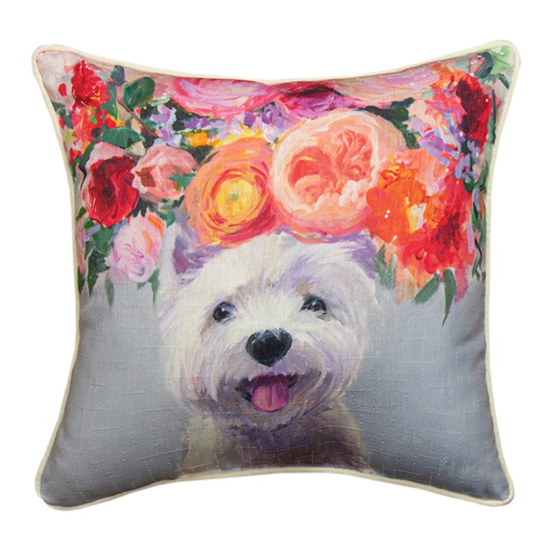 Dogs In Bloom Westie Pillow SLDIBW