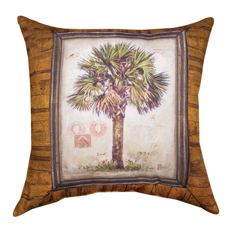 Palm Trees Brown 2 Climaweave Pillow SLPTB2
