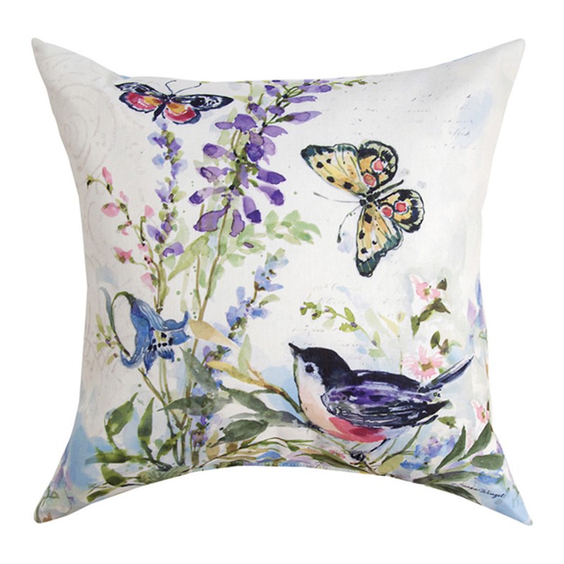 Watercolor Birds And Butterflies Climaweave Pillow SLWCBA