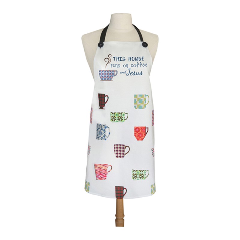 This House Runs On Coffee And Jesus Apron SOATHR