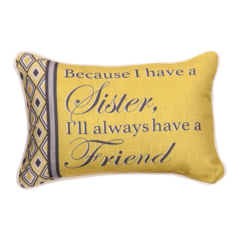 Because Sister...Best Friend Word Pillow SWBSBF