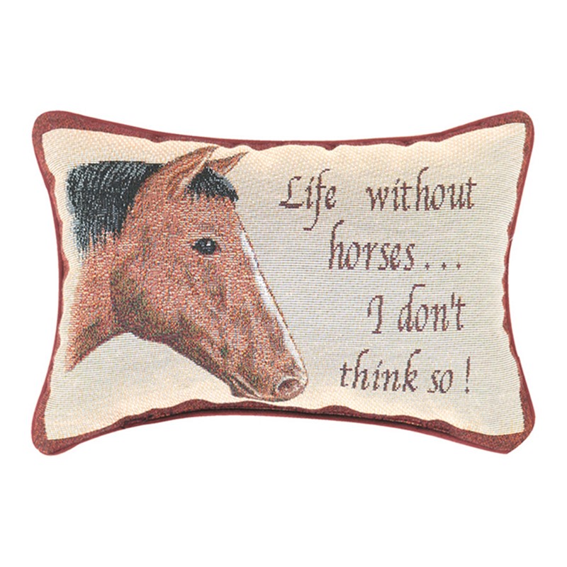 Life Without Horses... Word Pillow TWLWOH