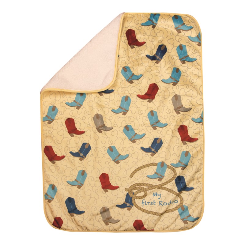 My First Rodeo Blue Boots Fleece Throw AIIZMFB