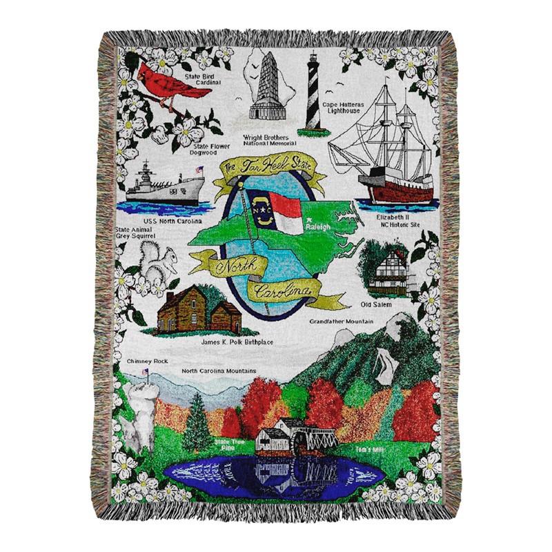 North Carolina Tapestry Throw ATNC