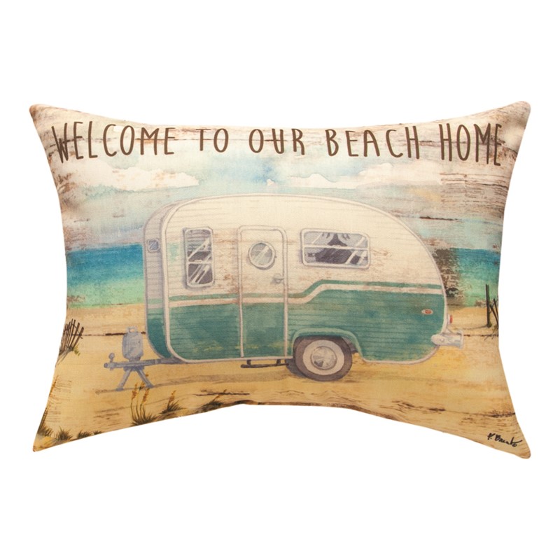 Camping Welcome...Beach House Pillow SHCWBH
