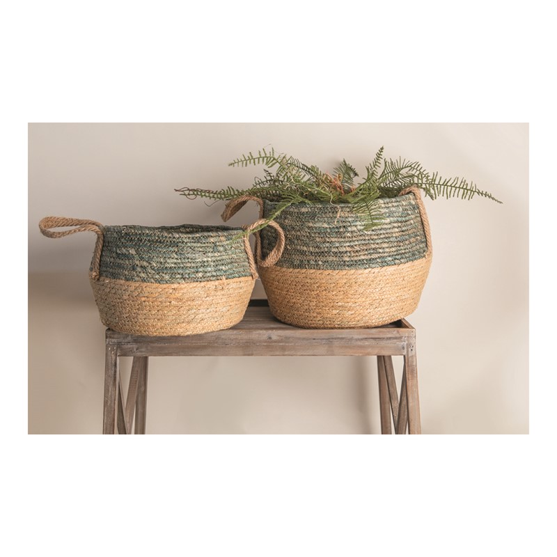 Woven Basket Green IOBAGR