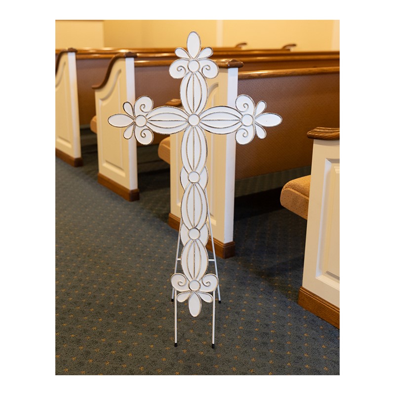 Metal Cross Easel - Cream Set IMINCE