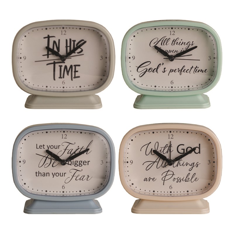Inspirational Table Clock Asst IKCLIN