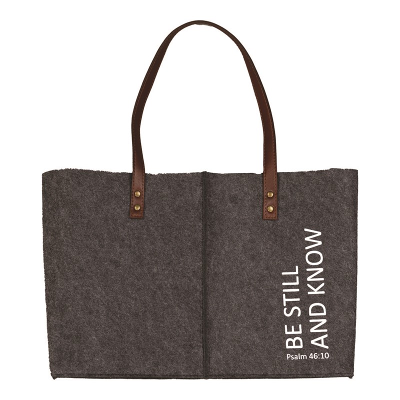 Be Still And Know Felt Inspirational Tote IOTOBS