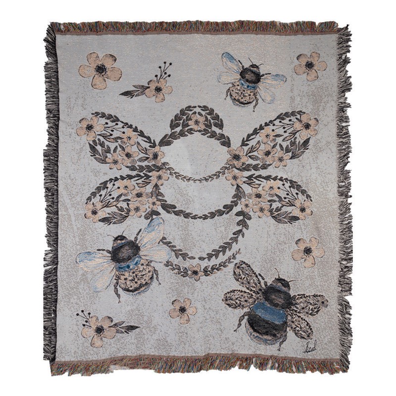 Bee Noir Tapestry Throw ATBEE