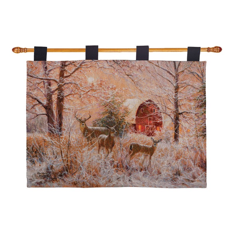 Winter Moonlight Tapestry Wall Hanging HWWIM
