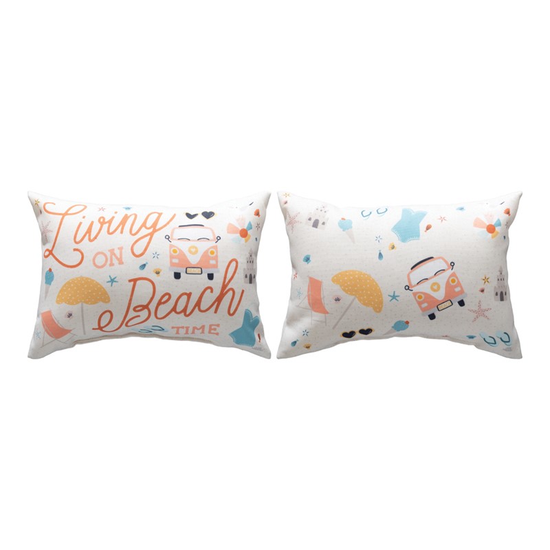 Beach Vibes Living On Beach Time Climaweave Word Pillow SWLOBT