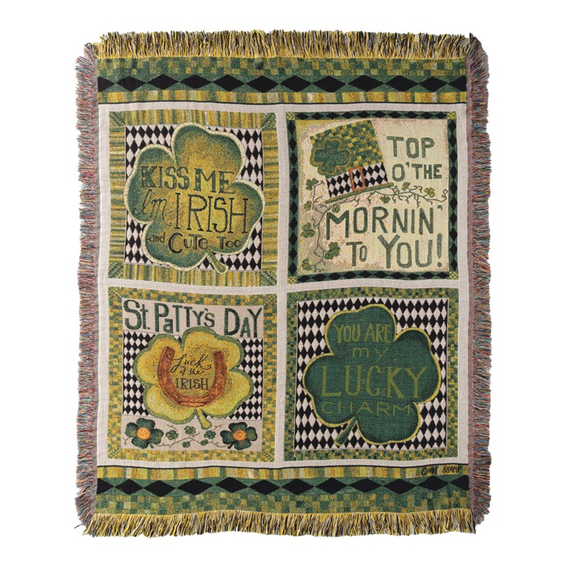 Kiss Me I'm Irish Tapestry Throw ATKMII