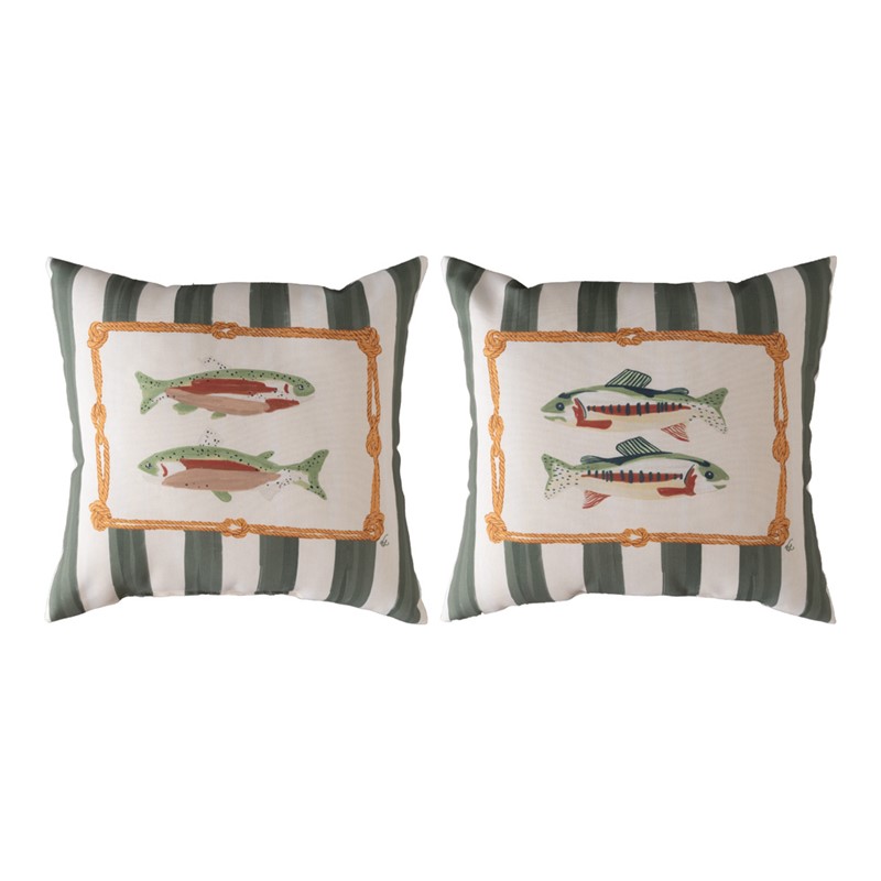 Gone Fishing Green Climaweave Pillow SLGGF