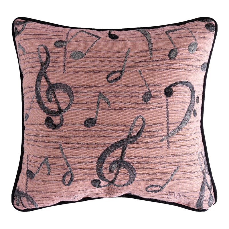 Music Note With Flowers - Woven Pillow TLMNFA