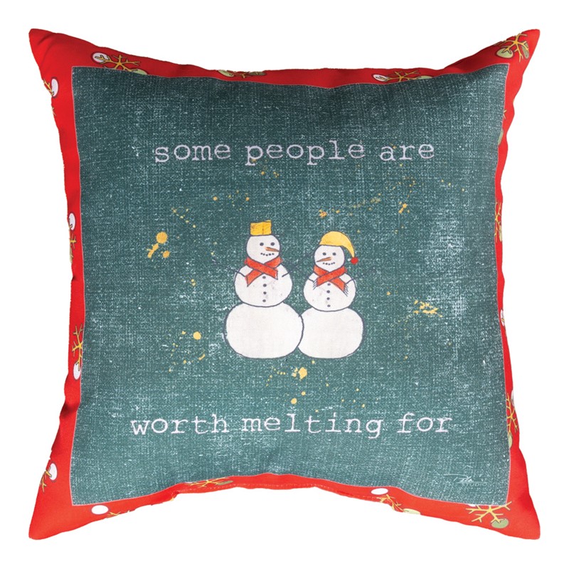 Christmas Cuties Dark Green Climaweave Pillow SLCUTE