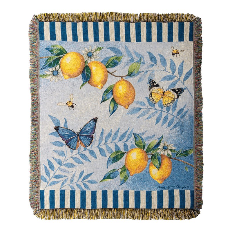 Lemon Blue Tapestry Throw ATLEMO